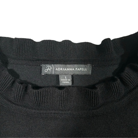 Adrianna Papell Knit Sweater Gold Polka Dot  Balloon Sleeves Size Large - Picture 4 of 15